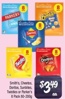Farmer Jack's Smiths Cheetos Doritos Sunbites Twisties or Parkers offer