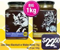 Farmer Jack's Zeez Beez Blackbutt or Mallee Honey offer