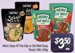 Farmer Jack's Heinz Soup Of The Day or Eat Well Soup Pouch offer