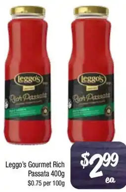 Farmer Jack's Leggos Gourmet Rich Passata offer