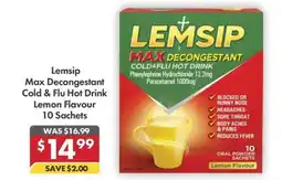Pharmacy4Less Lemsip Max Decongestant Cold & Flu Hot Drink Lemon Flavour offer