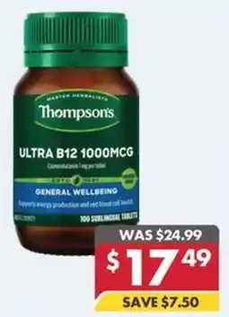 Pharmacy4Less Thompson's ULTRA B12 1000MCG offer