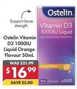 Pharmacy4Less Ostelin Vitamin D3 1000IU Liquid Orange Flavour offer