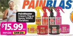 Your Discount Chemist PainBlaster Cream or Spray Varieties offer