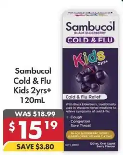 Pharmacy4Less Sambucol Cold & Flu Kids 2yrs+ offer