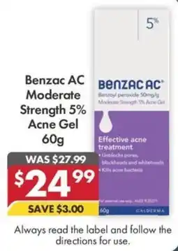 Pharmacy4Less Benzac AC Moderate Strength 5% Acne Gel offer