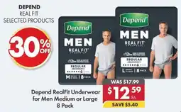 Pharmacy4Less Depend RealFit Underwear for Men Medium or Large offer