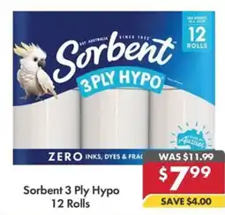 Pharmacy4Less Sorbent 3 Ply Hypo 12 Rolls offer