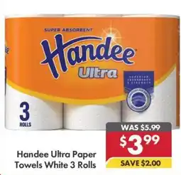 Pharmacy4Less Handee Ultra Paper Towels White 3 Rolls offer