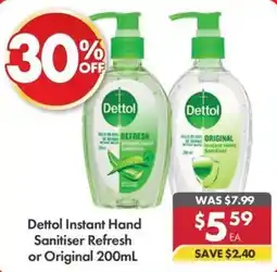 Pharmacy4Less Dettol Instant Hand Sanitiser Refresh or Original offer