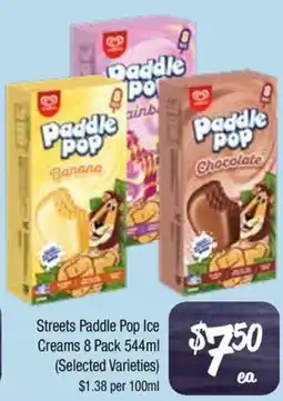 Farmer Jack's Streets Paddle Pop Ice Creams offer
