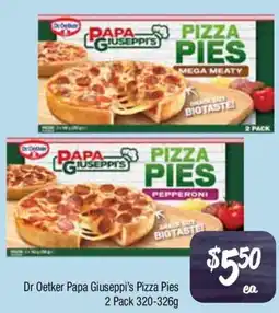 Farmer Jack's Dr Oetker Papa Giuseppis Pizza Pies offer