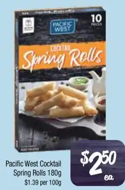 Farmer Jack's Pacific West Cocktail Spring Rolls offer