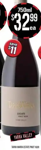 Farmer Jack's Tarra warra estate pinot noir offer