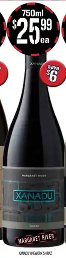 Farmer Jack's Xanadu vinework shiraz offer