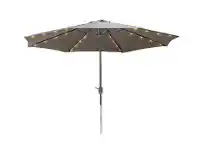 Stratco Market Steel Charcoal Umbrella with LED Lights offer