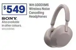 Officeworks Sony wh 1000xm6 wireless noise cancelling headphones offer