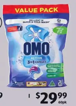 ALDI Omo Laundry Capsules 60pk offer