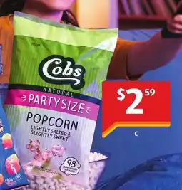 ALDI Cobs Natural Popcorn Lightly Salted Slightly Sweet offer