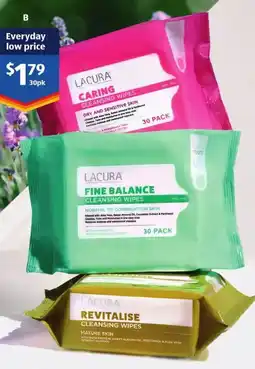 ALDI Lacura Cleansing Wipes 30pk offer