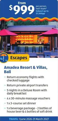 ALDI Amadea Resort & Villas Bali offer