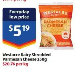 ALDI Westacre Dairy Shredded Parmesan Cheese offer