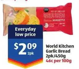 ALDI World Kitchen Garlic Bread 2pk offer