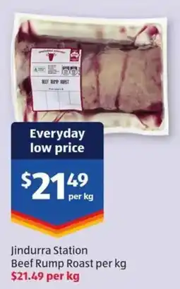 ALDI Jindurra Station Beef Rump Roast per kg offer
