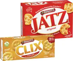 IGA Arnott’s Jatz 225g or Clix 250g Selected Varieties offer