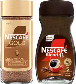IGA Nescafé Blend 43 Instant Coffee 140‑150g or Gold Instant Coffee 90‑100g Selected Varieties offer