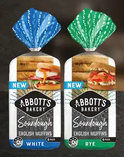 IGA Abbott’s Bakery Sourdough Muffins Selected Varieties offer