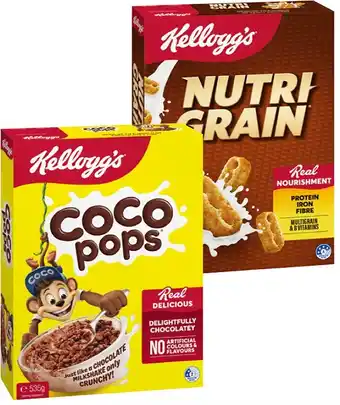 IGA Kellogg’s Cereal Nutri‑Grain 470g, Coco Pops 535g or Special K Original 500g offer