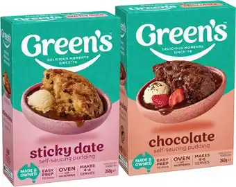 IGA Green’s Self‑Saucing Pudding Mix Selected Varieties offer