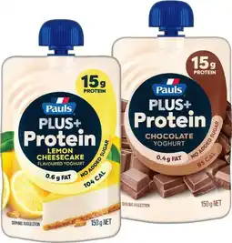IGA Pauls Plus+ Protein Yoghurt Pouch Selected Varieties offer