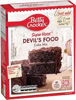 IGA Betty Crocker Cake or Cupcakes Baking Mix 370-450g Selected Varieties offer