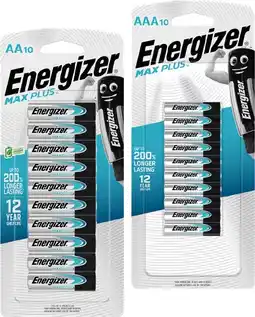 IGA Energizer Max Plus AA or AAA Batteries 10 Pack Selected Varieties offer