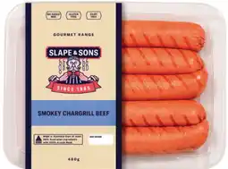 IGA Slape & Sons Gourmet Range Smokey Chargrill Beef Sausages offer