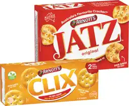 IGA Arnott’s Clix 250g or Jatz 170‑225g Selected Varieties offer