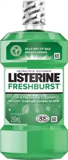 IGA Listerine Mouthwash Fresher & Cleaner Selected Varieties offer