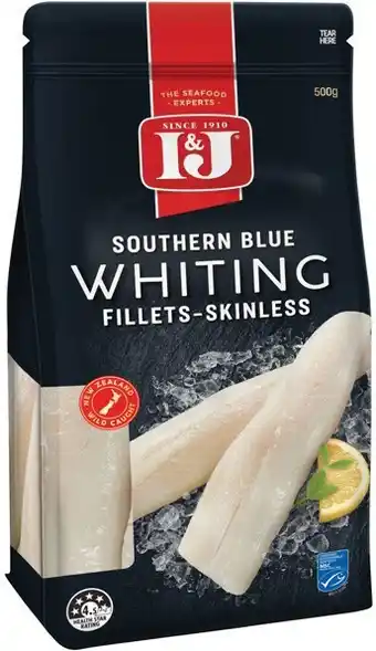IGA I&J Southern Blue Whiting Skinless Fillets offer