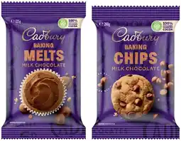 IGA Cadbury Baking Chocolate Chips 200g, Melts 225g or Block 180g Selected Varieties offer