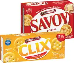 IGA Arnott’s Savoy 170-225g or Clix 250g Selected Varieties offer