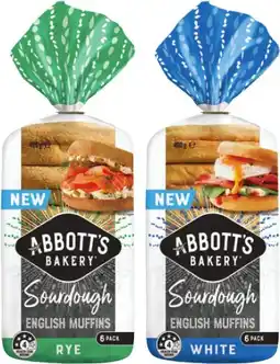 IGA Abbott’s Bakery Sourdough Muffins Selected Varieties offer