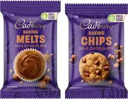 IGA Cadbury Baking Chocolate Chips 200g, Melts 225g or Block 180g Selected Varieties offer