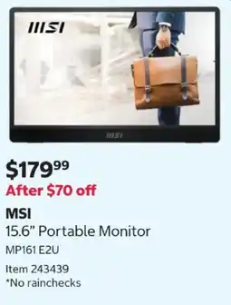 Costco MSI 15.6" Portable Monitor offer