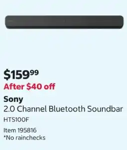 Costco 2.0 Channel Bluetooth Soundbar HTS100F offer