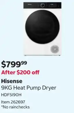 Costco 9KG Heat Pump Dryer HDF5190H offer