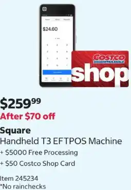 Costco Handheld T3 EFTPOS Machine offer