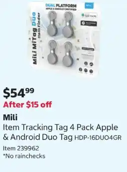 Costco Mili Item Tracking Tag offer