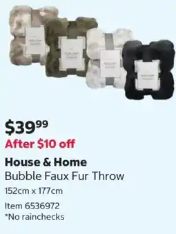 Costco House & Home Bubble Faux Fur Throw offer